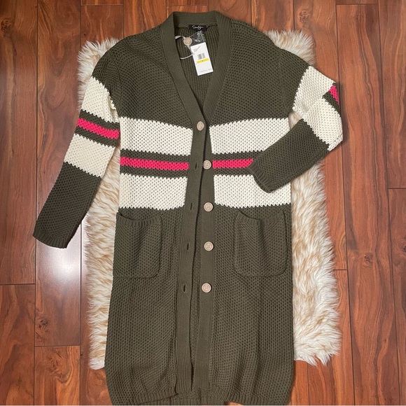 Jessica Simpson Marina Varsity cardigan duster - Picture 6 of 8